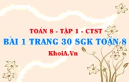 Bài 1 trang 30 SGK Toán 8 Tập 1 Chân trời sáng tạo